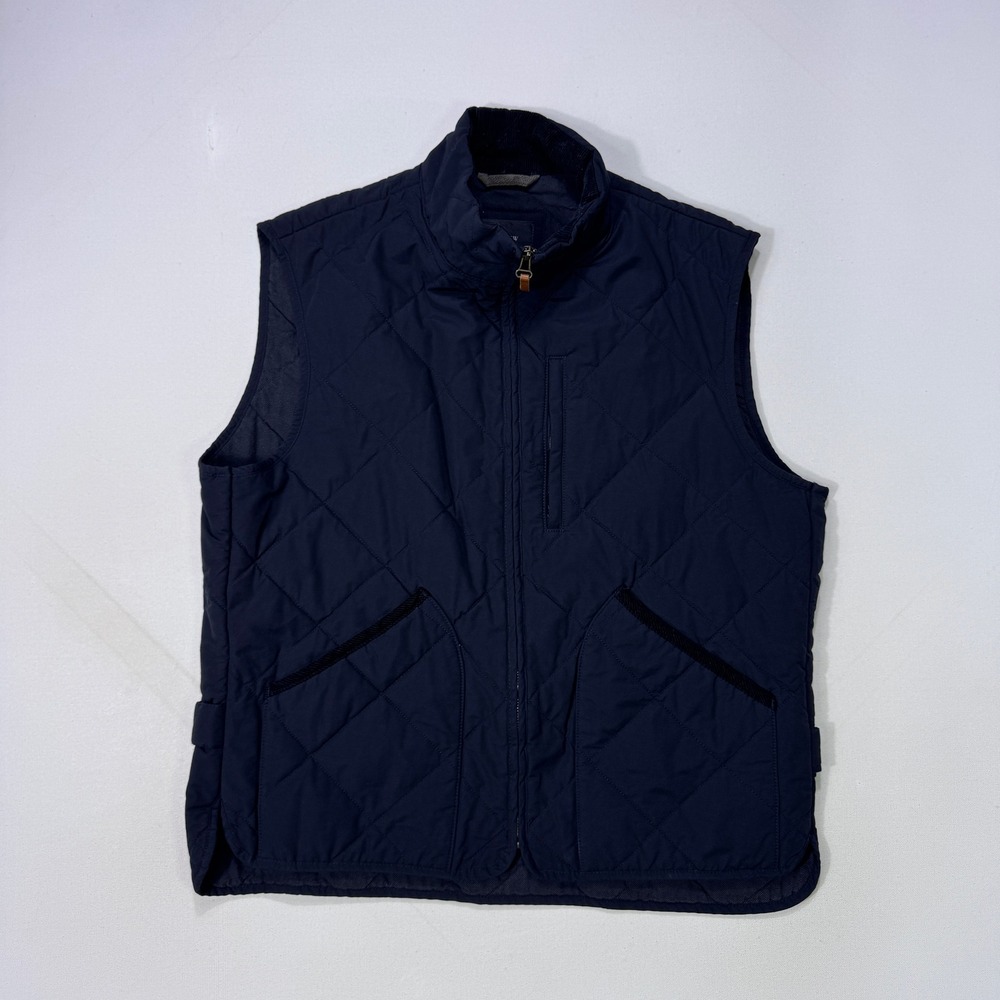 J.Crew Sussex Vest Mens Large Black Quilted Full Zip Puffer Lightweight Modern